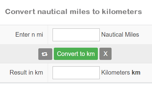 Convert nautical miles to kilometers